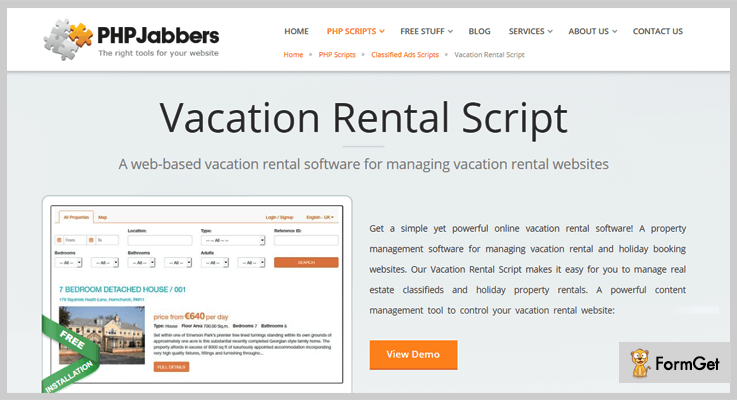 PHPJabbers PHP Vacation Rental Script