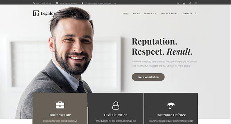 Legalor - Lawyer Elementor WordPress Theme