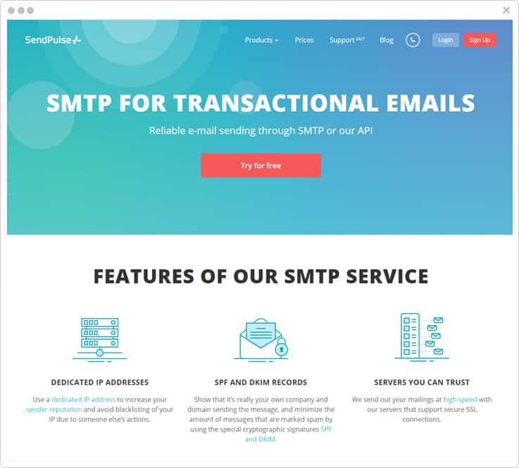 Sendpulse SMTP Service