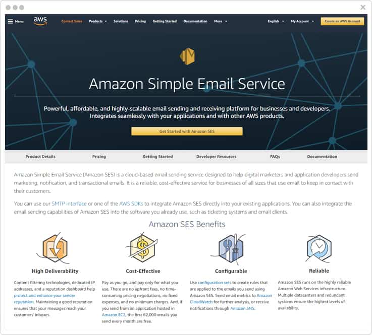 Amazon SES SMTP Service