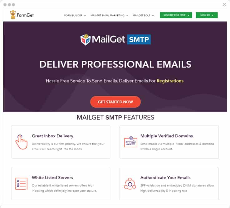 MailGet SMTP Service