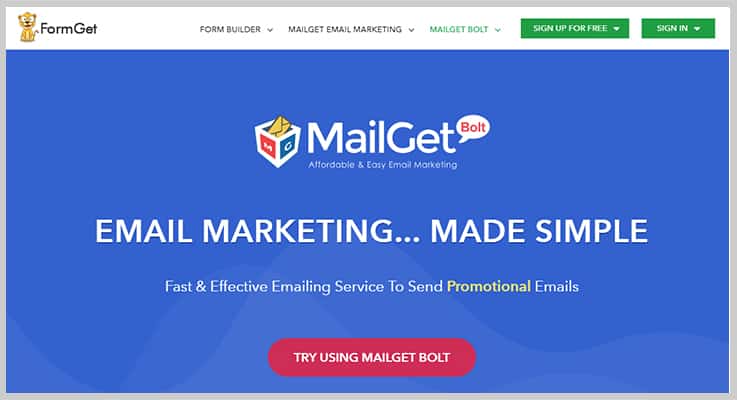 MailGet Bolt Email Marketing Service For Small Business