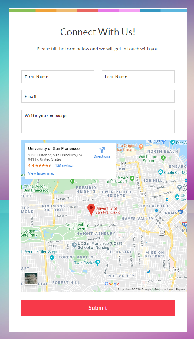 Contact Form - Google Forms Map Location