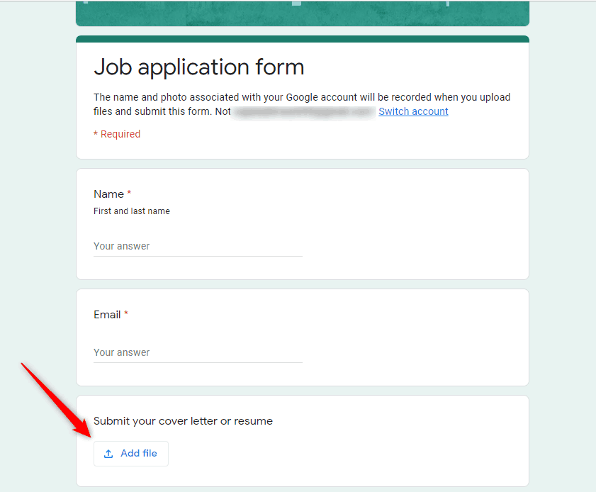 File Upload Form - Google Forms