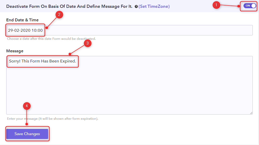 Enable Deactivation Date And Time - Pabbly Form Builder