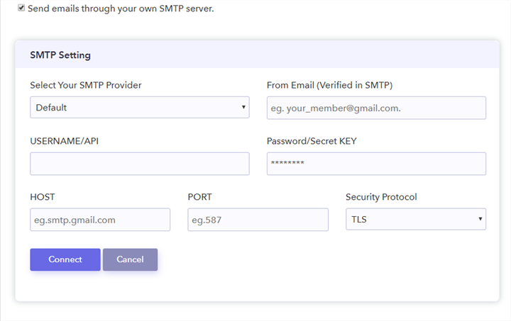 Fill Details Of SMTP Server - Pabbly Form Builder