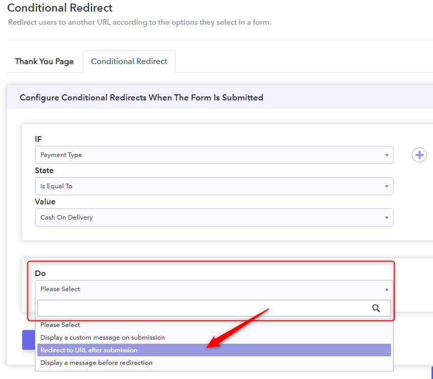 Conditional Redirection - Confirmation Page Redirection