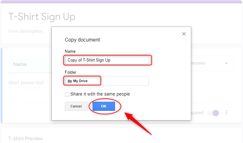 Copy Document - Duplicate Form