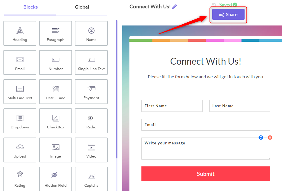 Share The Form - Google Forms Tracking