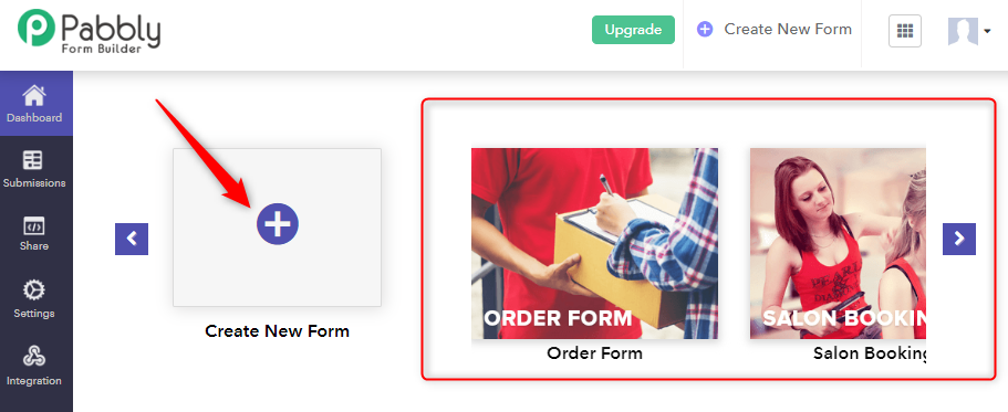 Select Your Form - Pabbly Form Builder