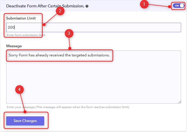 Set Submission Limit On Form - Pabbly Form Builder