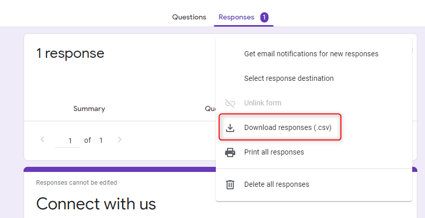 Download Responses - Google Forms