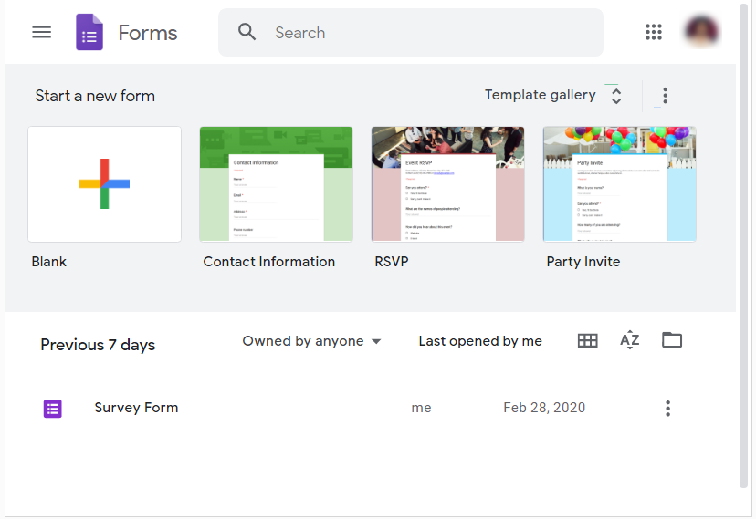 Open Form - Google Forms