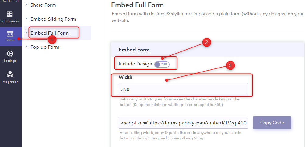 In Case Of Embedding A Full Form On Webpage - Pabbly Form Builder