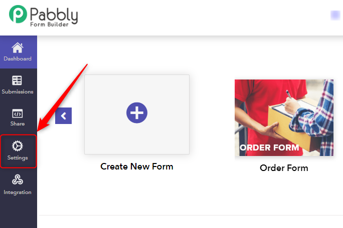 Select Settings - Pabbly Form Builder