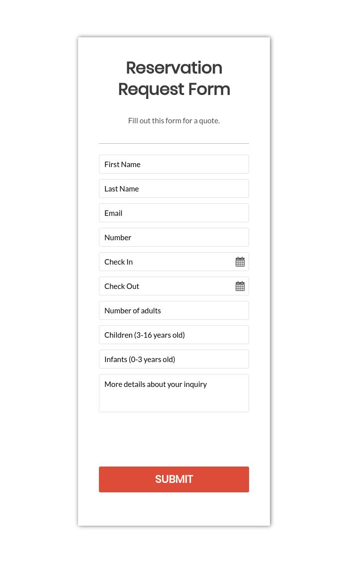 23+ Top Booking Form Templates Create Your Online Form Now FormGet
